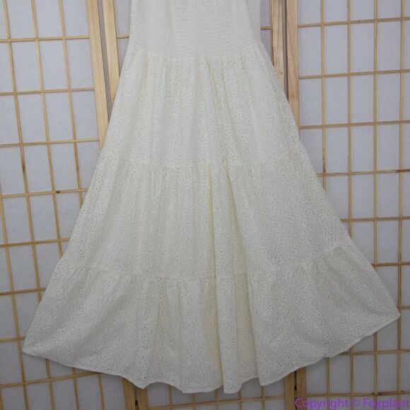 NEW Madewell Eyelet Lucie Tie-Strap Tiered Midi Dress, XL - Picture 6 of 16